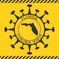 Corona virus in Florida sign.