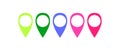 Colorful location pins isolated