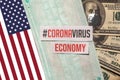 Corona virus impact on American economy crisis Royalty Free Stock Photo