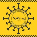 Corona virus in Indonesia sign.