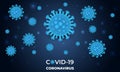 Corona virus infection covid-19. Coronavirus dark blue vector background.