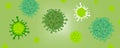 Corona virus infection vector with coronavirus text banner with green background