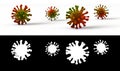 Corona virus isolated on white background. Bacteria virus cell. 3d illutration Royalty Free Stock Photo