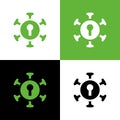 Corona virus lock down logo concept, lockdown pandemic icon, PSBB symbol design - Vector