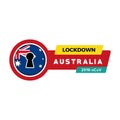 Concept of lockdown corona virus Australia Flag Vector Illustration Royalty Free Stock Photo