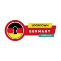 Concept of lockdown corona virus Germany Flag Vector Illustration