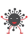 Corona virus logo as a cartoonist