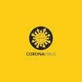 corona virus logo virus vector, vaccin logo,infection bacteria icon and health care danger social distancing pandemic covid 19