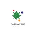 corona virus logo virus vector, vaccin logo,infection bacteria icon and health care danger social distancing pandemic covid 19.