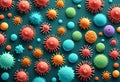 corona virus microorganisms, bacteria, biological abstract background