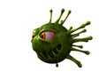 Corona virus monster with evil look. 3d illustration