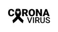 Corona Virus Mourning symbol with Black Respect ribbon on white background Banner. RIP Funeral card Vector