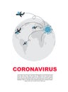 corona virus 2019-nCoV. China pathogen respiratory coronavirus. Flu spreading of world. Planes transfer influenza virus