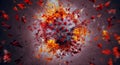 Corona Virus 2019-nCov Covid-19 Coronavirus. Microscope Abstract Vectorillustration Rad close up 3D Rendering. Virus from Asian