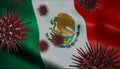 Corona Virus Outbreak with Mexico Flag Coronavirus Concept