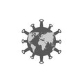 Corona virus pandemic icon. Global threat. Vector illustration