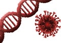 Corona virus particles and dna molecules background Royalty Free Stock Photo