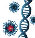 Corona virus particles and dna molecules background Royalty Free Stock Photo