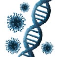 Corona virus particles and dna molecules background Royalty Free Stock Photo