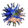 Corona virus - The planet earth projected onto a corona virus. Focus on Europe.