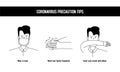 Corona virus precaution tips boy illustration vector