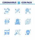 Corona virus prevention. covid19 tips to avoid injury 9 Blue icon for presentation building, kidney, scan virus, human, magnifying