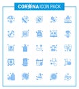 Corona virus prevention. covid19 tips to avoid injury 25 Blue icon for presentation handbook, fever, protection, dengue, blood Royalty Free Stock Photo