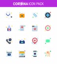 16 Flat Color viral Virus corona icon pack such as cream, sign, form, healthcare, medica