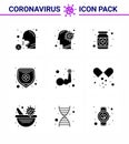 Corona virus prevention. covid19 tips to avoid injury 9 Solid Glyph Black icon for presentation health insurance, medicine, ilness