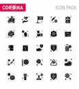 corona virus prevention. covid19 tips to avoid injury 25 Solid Glyph icon for presentation health, syring, life, medicine, medical