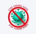 Corona virus prevention sign vector banner design. Stop novel corona virus text signage