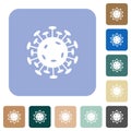 Corona virus rounded square flat icons