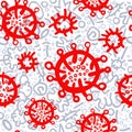 Corona virus seamless pattern. Vector illustration Royalty Free Stock Photo