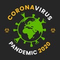 Corona virus slogan, pandemic 2020 and safe sign