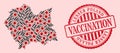 Corona Virus Vaccination Mosaic Lesser Poland Voivodeship Map and Rubber Vaccine Seal Royalty Free Stock Photo