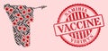 Corona Virus Vaccination Mosaic Namibia Map and Grunge Vaccination Seal