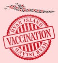 Corona Virus Vaccine Mosaic Hvar Island Map and Watermark Vaccine Stamp