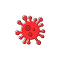 Corona virus, virus line vector icon symbol isolated on white background