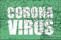 Corona Virus words on abstract green background. Against Covid-19 Coronavirus. Pandemic medical concept. caution coronavirus Royalty Free Stock Photo