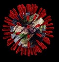 Corona virus visualization on globe- covid19, symbol representing global bacterial infection