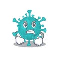 Corona zygote virus cartoon character design with angry face