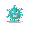 Corona zygote virus mascot cartoon character design with silent gesture