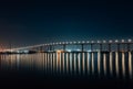 The Coronado Bridge at night, in San Diego, California Royalty Free Stock Photo