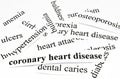 Coronary heart disease. Health care concept of diseases caused by unhealthy nutrition