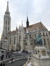 Hungarian landscape with Church of Assumption of Buda Castle or Matthias Church. Budapest city view Royalty Free Stock Photo