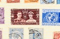 Coronation Stamp of 1937 improperly mounted Royalty Free Stock Photo