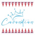 Coronation Vector Illustration with Crown and union flag pennants