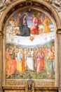 Coronation of the virgin by Giovan Battista Caporali 16th century, church of Santa Maria dei Miracoli in Castel Rigone, Umbria