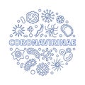 Coronavirinae vector concept blue outline round illustration