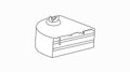 Black and White Vector Isolated Illustration of a Piece of Cake Royalty Free Stock Photo